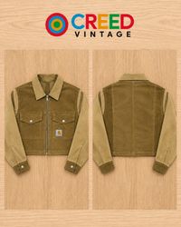 CR2266 UPCYCLED CARHARTT TWO-TONE CORDUROY CROP JA..