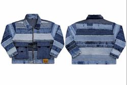 CR2108  Upcycled Denim Panel Jacket
