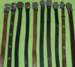 Cintos de couro estilo Western com fivela pesada Y..