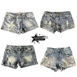Y2k NYC IT GIRL DENIM SHORTS B2F-054