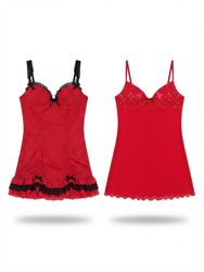 (FV-2039) Y2K Gothic Sexy Red Babydoll