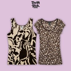 Y2K Animal Print Tops