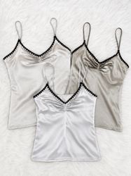 Upcycled Satin Cami Tops