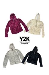 Y2K Vintage Velour Zip-Up Hoodies – Wholesale Coll..