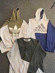 Upcycled Mixed Brand Color-Block Sweatshirts & Hoo..