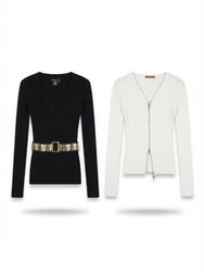 (FV-2784) Vintage Knitwear & Y2K Ribbed Sweaters a..