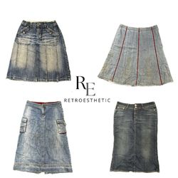 Y2K NYC IT GIRL DENIM MIDI SKIRT RE-3778