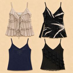 Y2k Romantic Grunge Cami Tops