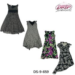 Y2K Traumhaftes Poly Maxi-Kleid mit Flair (DS-9-65..