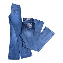 Y2K Vintage Flare Bootcut Jeans Women’s Blue Denim..
