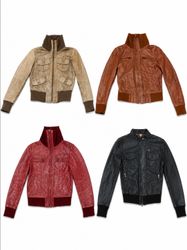 Vintage Leather Bomber Jackets – Mixed Colours