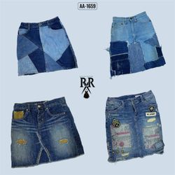 Y2k IT Girl Denim Midi Skirts (AA-1659)
