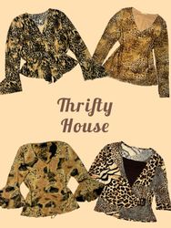 Y2K Vintage Leopard Print Edit Tops(TH/722)