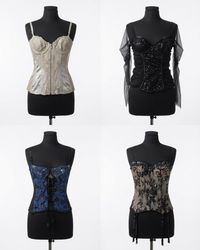 vintage-style overbust corsets and bustier tops.(T..