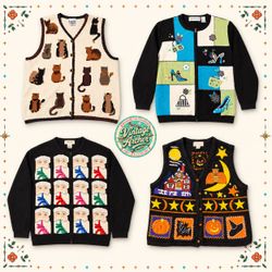 Pulls fantaisie en tricot épais vintage 10pcs (S9)
