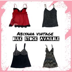 Y2K Cami Tops Bundle - Vintage Lace, Sheer Mesh, G..