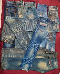 Faded woshd jeans bootcut straight