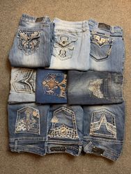 Y2k flared and bootcut embroidery jeans
