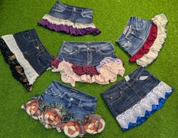 7965 - Upcycled Mini Denim Skirts