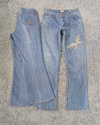 ***Y2K Butterfly Embroidered Jeans