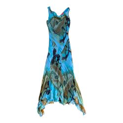 Y2K Vintage Blue Leopard Print Maxi Dress – Spaghe..