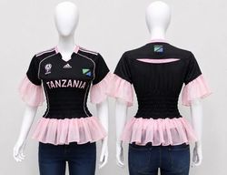 CR1723 Upcycled Ruffle Jersey Tops