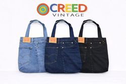 CR1272 Upcycled Denim Tote Bag