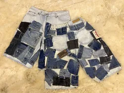 Upcycled Denim Patchwork Jorts / Shorts