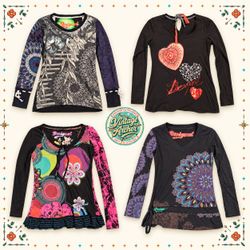 Y2K Desigual Boho Mandala Patchwork Long Sleeve To..