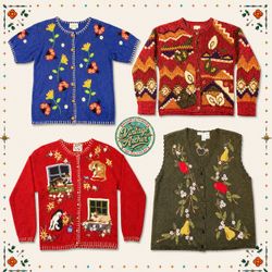 Vintage Heavy Knit Novelty Jumpers: 10pcs (S9)