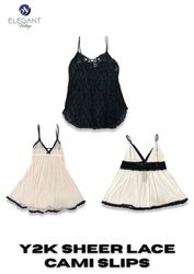 Y2K Sheer Lace Cami Slips - EV2383