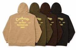 CR01074 Upcycled Carhartt Back Print Hooded Jacket..