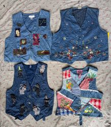 Gilets brodés en denim 20 pièces