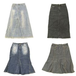 Y2k Denim Maxi Skirts Bundle RE-3891