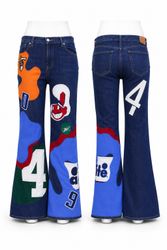 CR2002 Reworked Varsity Patch Flare Jeans