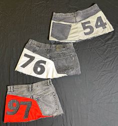 Upcycled Denim + Sports Mini Skirts