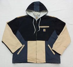 CR1232 Upcycled Carhartt Colour-Block Kapuzenjacke
