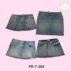 Women's Vintage Denim Midi Skirt – Y2K Classic Blu..