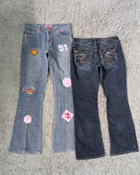 ***Jeans a zampa d'elefante Y2K – Ricamo e moda ré..