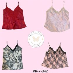 Women’s Lace Trim Slip Cami Top – Y2K Vintage Aest..