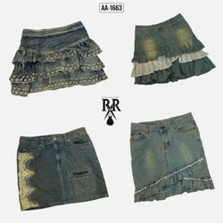 Y2k Soft Girl Aesthetic Denim Mini Skirts (AA-1663..