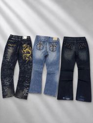 Men’s Y2K Embroidered Jeans Mix
