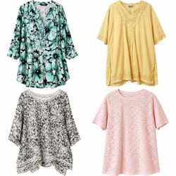 Floral and Embroidered Women's Blouses 5 Pieces