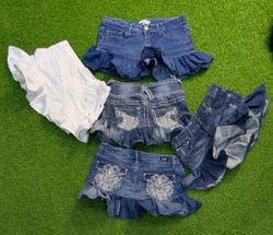 7991 - Upcycled Mini Denim Skirts
