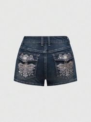 Women’s Y2K Embellished Denim Shorts
