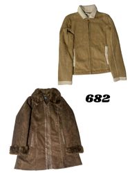 Vestes zippées en peau de mouton pour femmes (Bran..