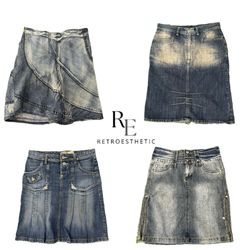 Y2K Unique Girl Denim Midi Skirts RE-3518