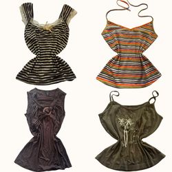 Y2K Earthy Fairy Cami Tops - ST-087