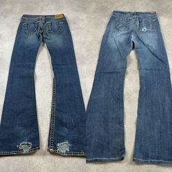 embroidered Y2K & True Religion Bootcut Jeans , Sh..