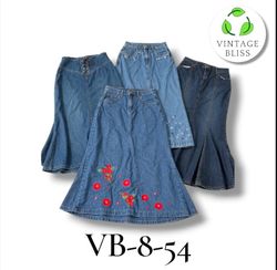 (VB-8-54) Y2k It Girl Unique Denim Log Skirt 13 pi..